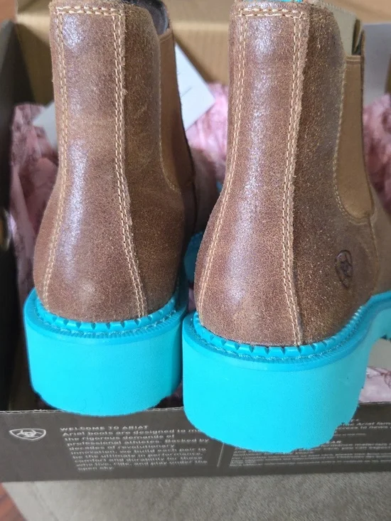 Ariat Fatbaby Twin Gore Wicker Turquoise Size 8.5 - Picture 11 of 15